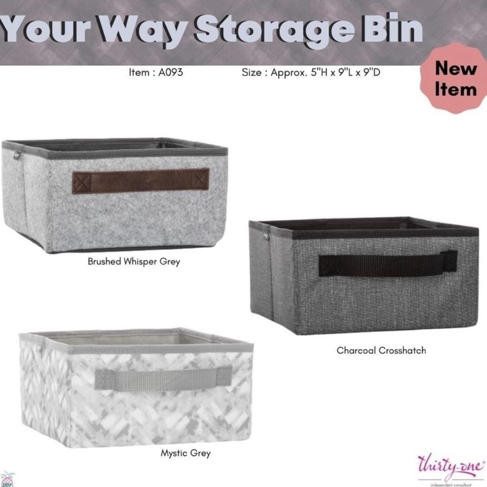 Thirty One Your Way Storage Bin in Fawn Patchwork with Matching Lid!!! BNIP!! - Picture 3 of 3